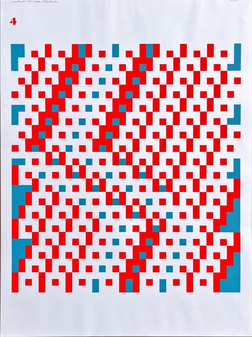 Fritz Rahmann - Silkscreen - Hand signed: Artist: Rahmann, Fritz Title: Multiplex Technique: Silkscreen on Museum board (heavy weight paper) size: 100 x 53 cm. (39,35 x 20,85 inch) Framed: Not framed More Information Fritz Rahmann 1936-2006