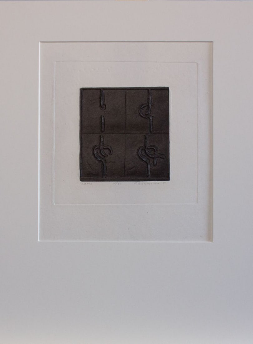 Gieryszewski, Ryszard - Silkscreen/Embossing.: Artist: Gieryszewski, Ryszard Title: Zapis Technique: Silkscreen on Bütten, Handmade paper size: 40 x 30 cm. (15,75 x 11,8 inch) More Information Hand-Signed by the Artist. Rysza