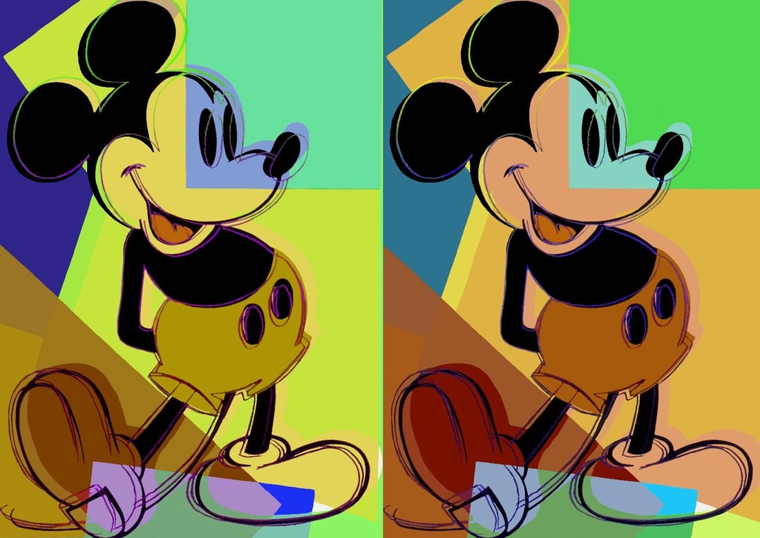 Andy Warhol - Double Mickey Mouse - Screenprint Screenprint with Diamond Dust: Artist: Warhol, Andy Title: Double Mickey Mouse Technique: Screenprint on Lenox museum board size: 109,2 x 77,5 cm. (43 x 30,5 inch) Framed: Not framed More Information