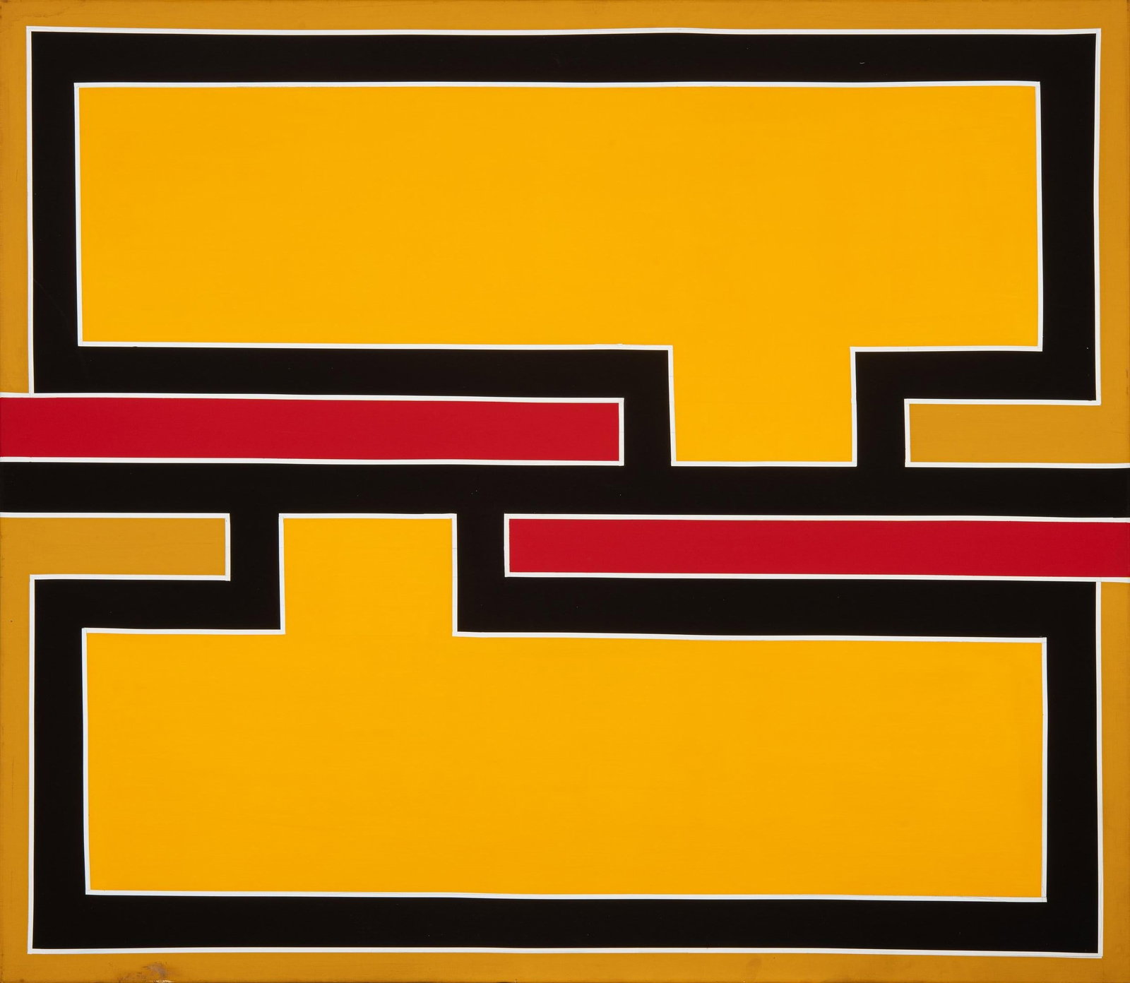 Berg, Siep van den - Acrylic Painting.: Artist: Berg, Siep van den Title: Composition in orange and red Technique: Acrylic painting on Canvas size: 130 x 150 cm. (51,2 x 59,05 inch) Framed: Not framed More Information</