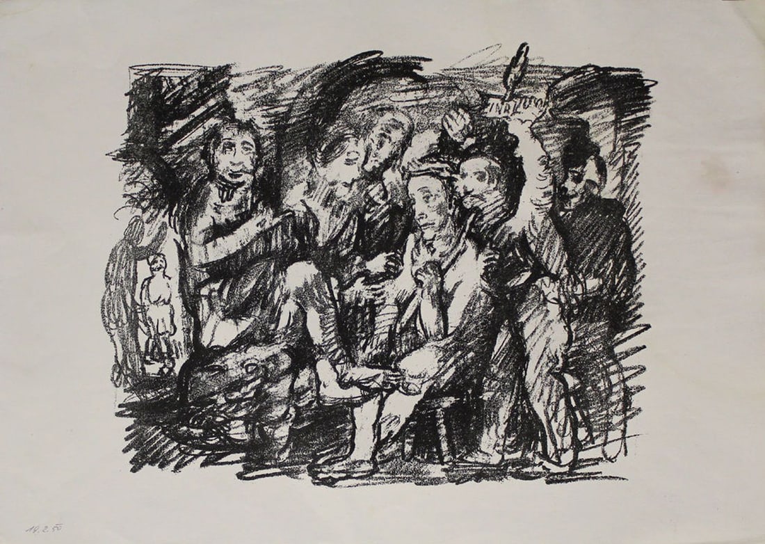 Kokoscha, Oscar - Wood engraving: Artist: Kokoschka, Oscar Title: Christi Dornenkrönung Technique: Wood engraving on Hahnemühle Velvet size: 40 x 50 cm. (15,75 x 19,7 inch) More Information Limited edition. Compl