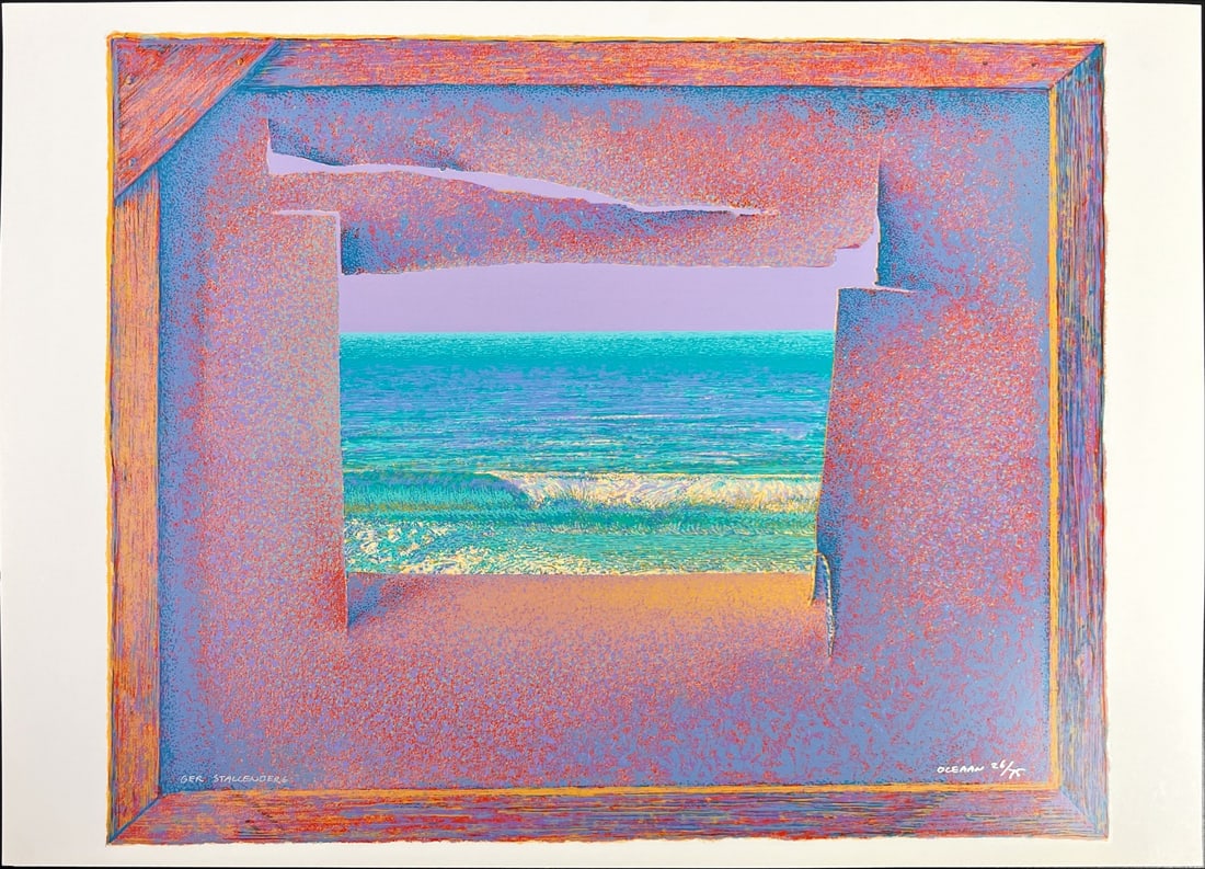 Ger Stallenberg - Silkscreen - Hand signed: Artist: Stallenberg, Ger Title: Oceaan Technique: Silkscreen on Museum board (heavy weight paper) size: 52 x 72 cm. (20,45 x 28,35 inch) Framed: Not framed More Information