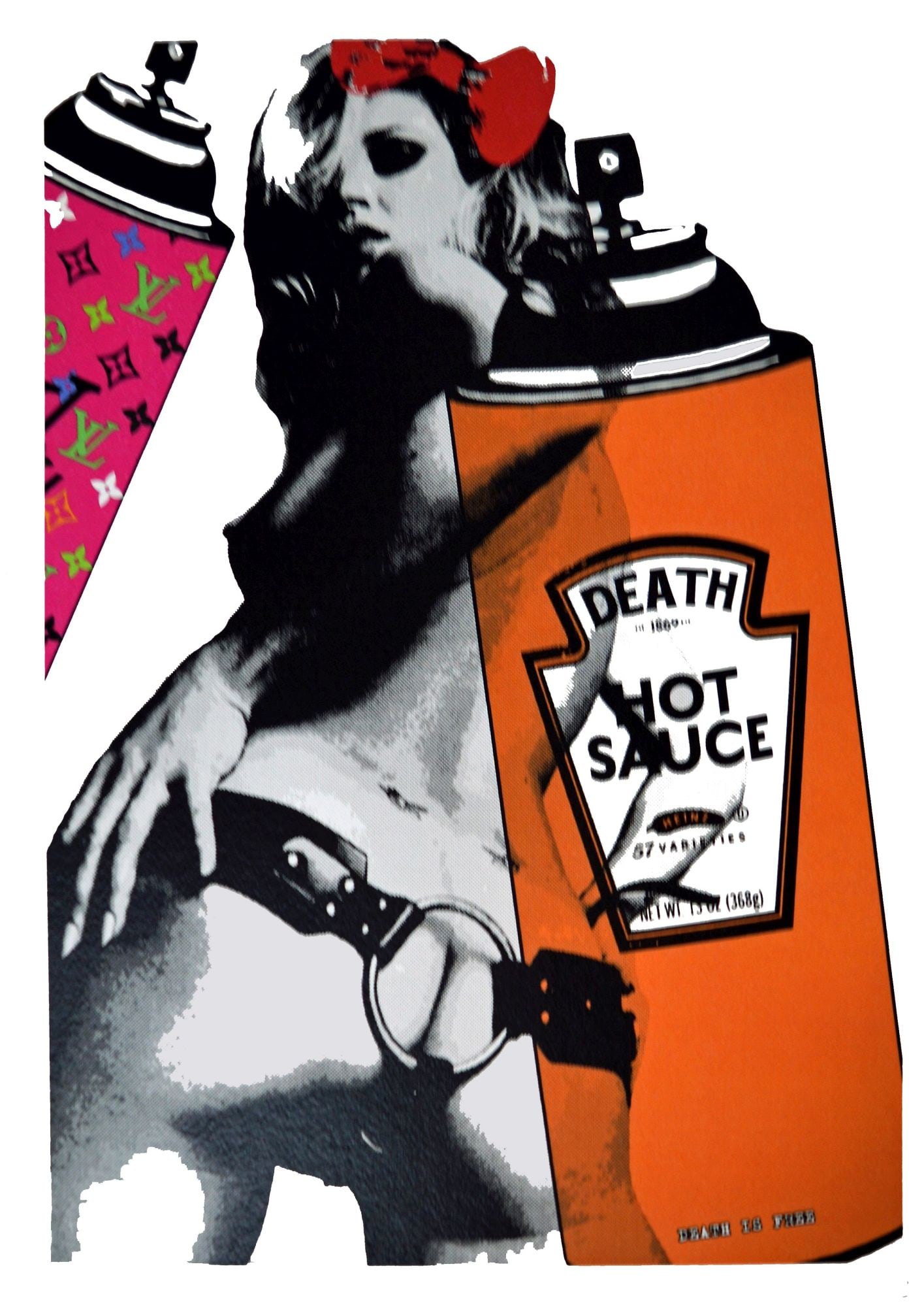 Death NYC - Death Hot Sauce - Silkscreen: Artist: Death NYC Title: Death Hot Sauce Technique: Silkscreen on Fine art 300 gsm paper size: 45 x 32 cm. (17,7 x 12,6 inch) Framed: Not framed More Information Hand signature by the Artist.