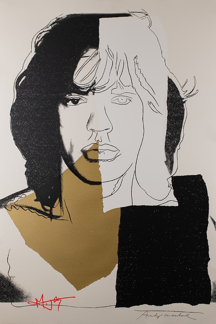 Andy Warhol - Mick Jagger - Screenprint - Signed: Artist: Warhol, Andy Title: Mick Jagger Technique: Screenprint on Lenox museum board size: 110,5 x 73,7 cm. (43,5 x 29 inch) Framed: Not framed More Information Signed