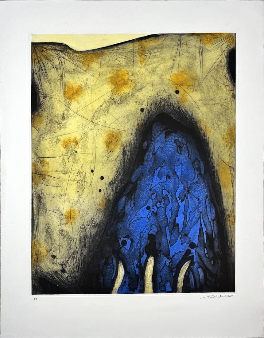 Sandro Branchitta - Drypoint Etching Carborundum collograph - Hand signed: Artist: Brachitta, Sandro Title: Untitled Technique: Etching on Handmade paper size: 70 x 55 cm. (27,55 x 21,65 inch) Framed: Not framed More Information Sandro Bracchi