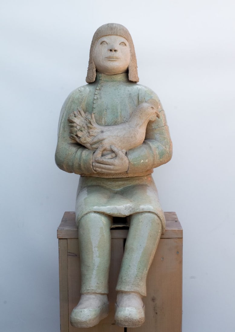 Seyfert, Joan - Sculpture.: Artist: Seyferth, Joan Title: De Mythe Technique: Sculpture on Ceramics size: 105 x 40 cm. (41,35 x 15,75 inch) More Information Very many expositions at home and abroad includin