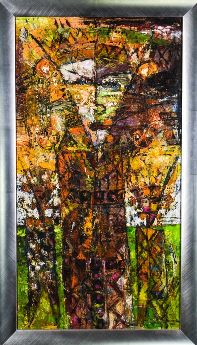 I. Symantra, Wayan - Oil Painting.: Artist: Symantra, Wayan Title: Untitled Technique: Oil painting on Canvas size: 82 x 48 cm. (32,3 x 18,9 inch) More Information Balinese artist I Wayan Sumantra Handsigned