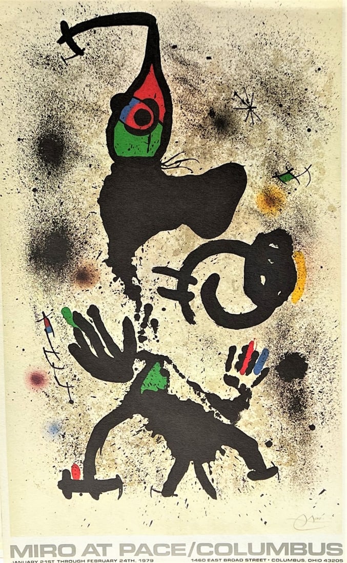 Miro, Joan - Poster/Affiche: Artist: Miró, Joan Title: Pace/Columbus 1979 Technique: Offset lithograph on Handmade paper size: 90 x 54 cm. (35,45 x 21,25 inch) Framed: Not framed More Information J