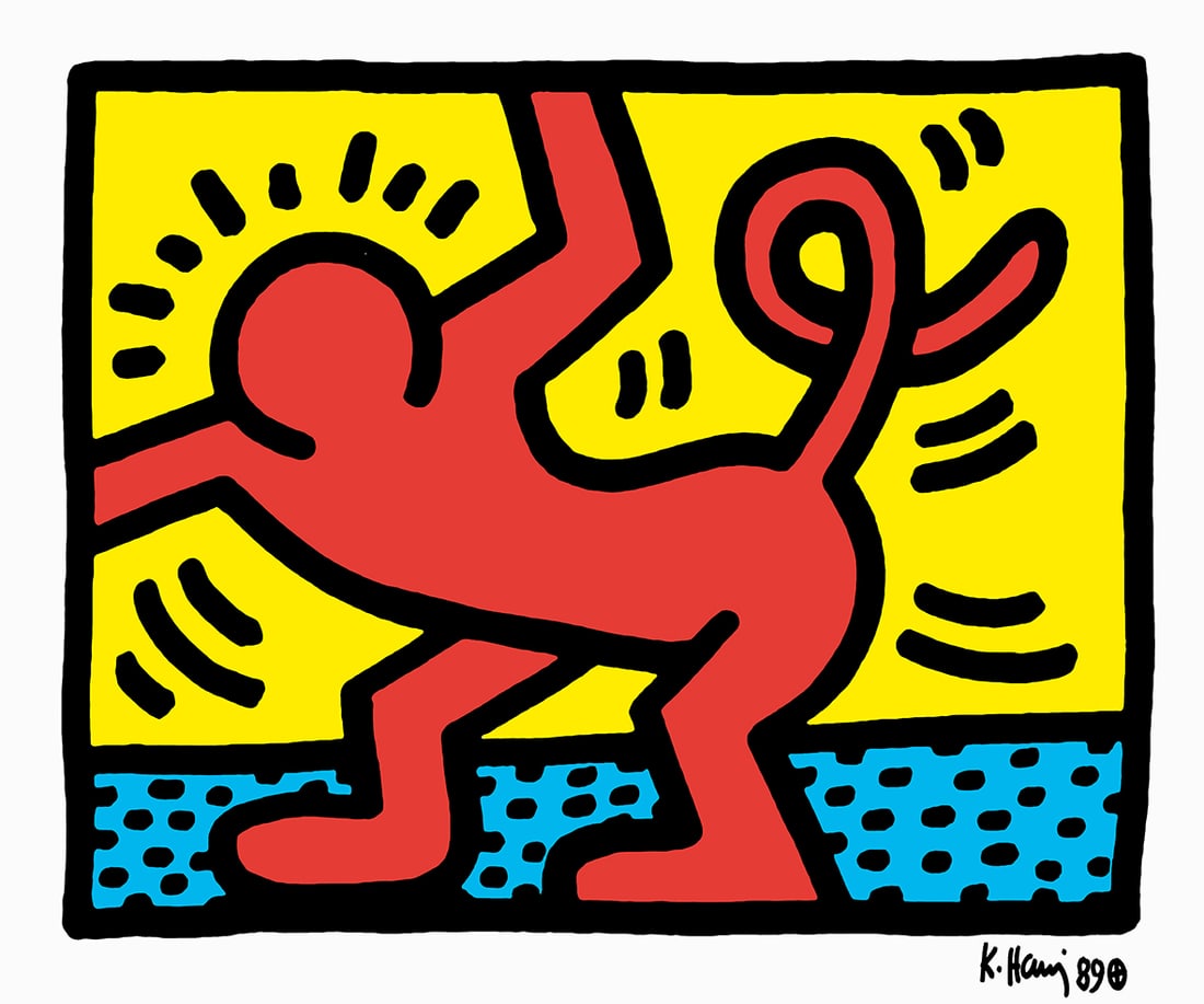 Keith Haring - Screenprint - Signed and hand numbered: Artist: Haring, Keith Title: Pop Shop Technique: Screenprint on Lenox museum board size: 50 x 60 cm. (19,7 x 23,6 inch) Framed: Not framed More Information Keith Haring 1958-1990 Signed in the plate,