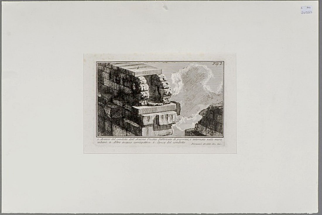 Giovanni Battista Piranesi (1720-1778) - Etching: Artist: Piranesi, Giovanni Battista Title: Aquaduct Technique: Gravure on Heavy weight Handmade paper size: 23 x 32 cm. (9,05 x 12,6 inch) Framed: Not framed More Information Special old engraving of