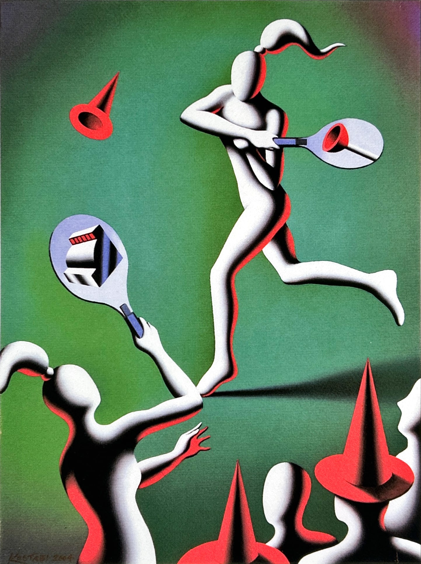 Kostabi, Mark - Lithograph - Hand-signed: Artist: Kostabi, Mark Title: Untitled Technique: Lithograph on Handmade paper size: 70 x 50 cm. (27,55 x 19,7 inch) Framed: Not framed More Information Lithograph Mark Kostabi Limited reproduction