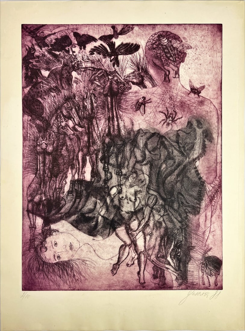 Ingrid Glaserová - Color Etching - Hand signed: Artist: Glaserová, Ingrid Title: Untitled Technique: Etching on Handmade paper size: 80 x 60 cm. (31,5 x 23,6 inch) Framed: Not framed More Information Ingrid Glaserová