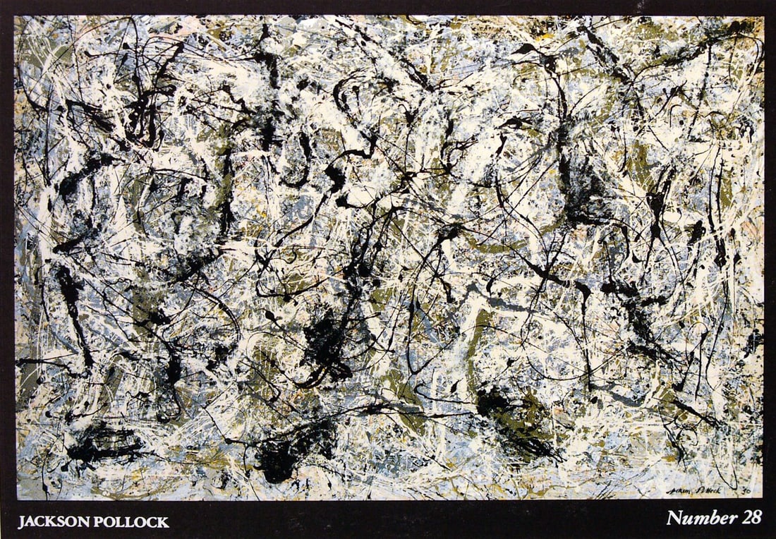Jackson Pollock - Number 28 - Serigraph: Artist: Pollock, Jackson Title: Number 28 Technique: Serigraphic on Museum board (heavy weight paper) size: 96 x 140 cm. (37,8 x 55,1 inch) Framed: Not framed More Information