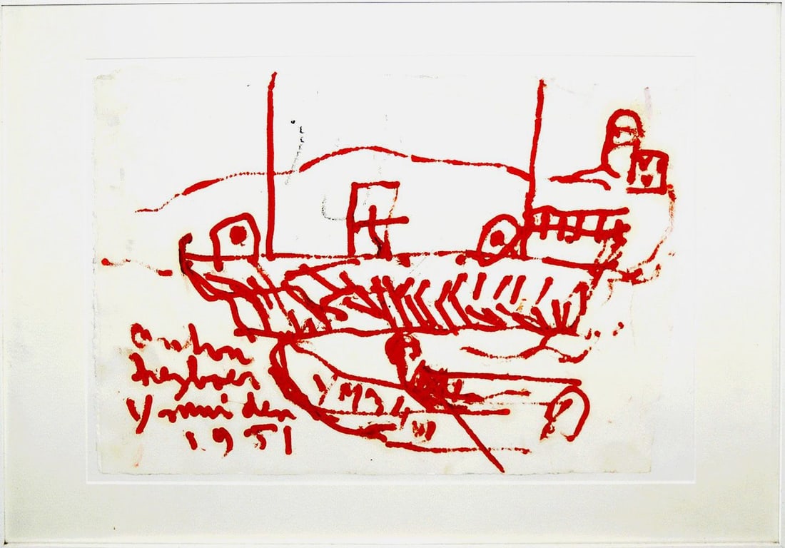 Heijboer, Anton (1924-2005†) - Oil paint on paper: Artist: Heyboer, Anton Title: Untitled Technique: Oil painting on Handmade paper size: 58 x 83 cm. (22,85 x 32,7 inch) More Information Great early work. Hand-Signed by the Artis