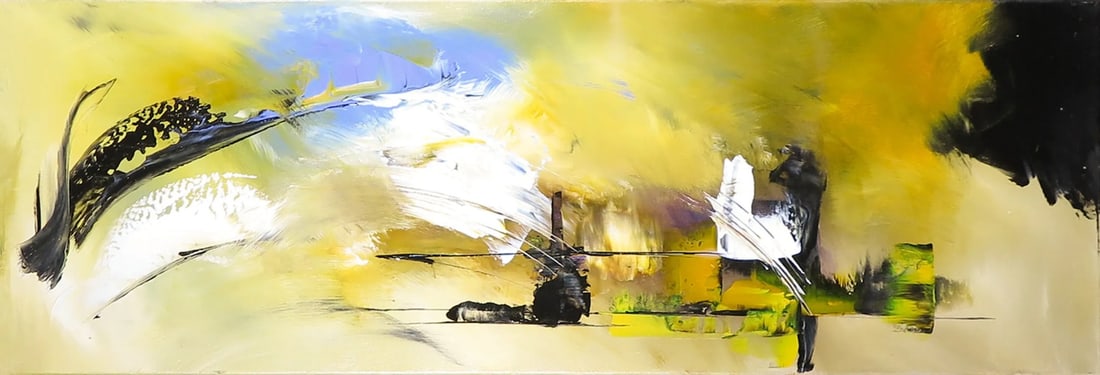 Christiane Middendorf - Acrylic on canvas - Handsigned: Artist: Middendorf, Christiane Title: Untitled Technique: Acrylic painting on Canvas size: 40 x 120 cm. (15,75 x 47,25 inch) Framed: Not framed More Information Christiane Middendorf (Essen 1961)