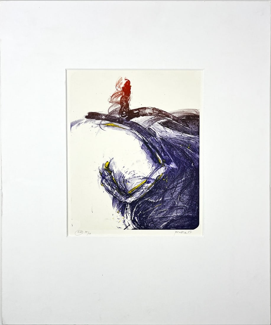 Pavel Rou?ka - Lithograph - hand signed: Artist: Rou?ka, Pavel Title: Untitled Technique: Lithograph on Handmade paper size: 43 x 35 cm. (16,95 x 13,8 inch) Framed: 60 x 50 cm. (23,6 x 19,7 inch) More Information<