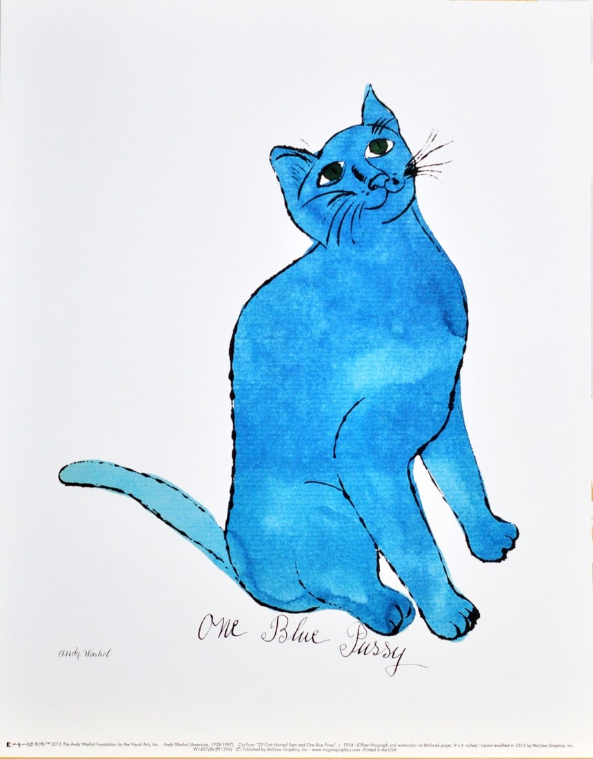 Andy Warhol - One Blue Pussy: Artist: Warhol, Andy Title: One Blue Pussy Technique: Offset lithograph on Thick fine art paper size: 36 x 28 cm. (14,15 x 11 inch) Framed: Not framed More Information