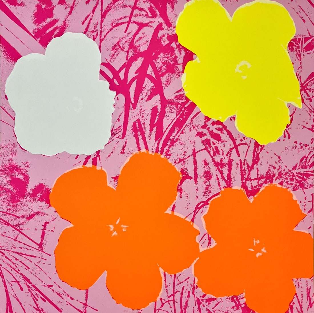 Andy Warhol - Screenprint - Flowers: Artist: Warhol, Andy Title: Flowers Technique: Screenprint on Museum board (heavy weight paper) size: 91 x 91 cm. (35,85 x 35,85 inch) Framed: Not framed More Information<