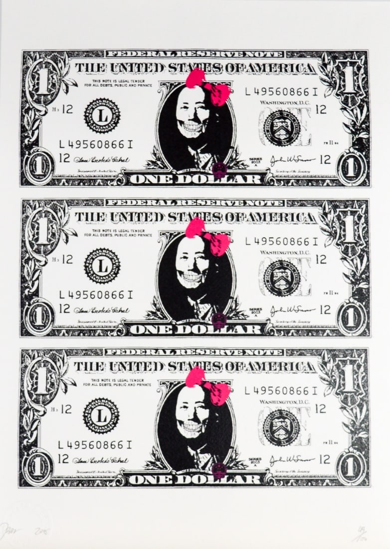 Death NYC - Mao USD - Silkscreen: Artist: Death NYC Title: Mao USD Technique: Silkscreen on Fine art 300 gsm paper size: 45 x 32 cm. (17,7 x 12,6 inch) Framed: Not framed More Information Hand signature by the Artist. Original