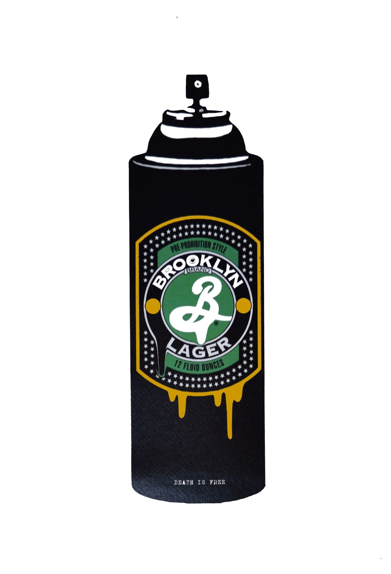 Death NYC - Silkscreen.: Artist: Death NYC Title: Brooklyn Lager Spray Technique: Silkscreen on Fine art 300 gsm paper size: 45 x 32 cm. (17,7 x 12,6 inch) Framed: Not framed More Information H