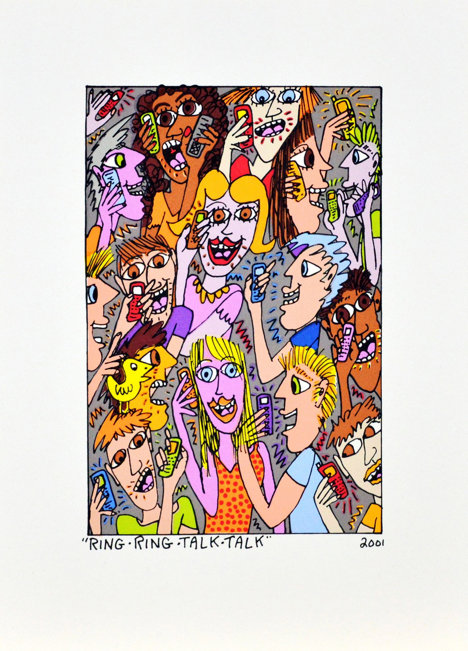 Rizzi, James - Silkscreen.: Artist: Rizzi, James Title: Ring Ring Talk Talk Technique: Silkscreen on BFK Rives paper size: 27,5 x 20 cm. (10,85 x 7,85 inch) Framed: Not framed More Information Pro