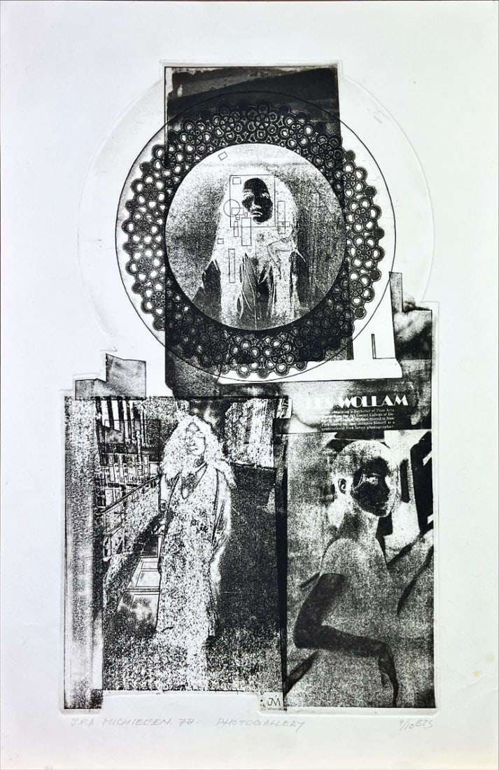 Jan (J.C.A.) Michielsen - Etching - Hand signed: Artist: Michielsen, Jan (J.C.A.) Title: Photogallery Technique: Etching on Handmade paper size: 57,5 x 38,5 cm. (22,65 x 15,15 inch) Framed: Not framed More Information