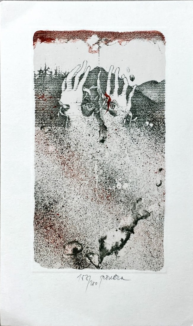 Pavel Rou?ka - Etching - Hand signed: Artist: Rou?ka, Pavel Title: Untitled Technique: Etching on Handmade paper size: 20,5 x 12,5 cm. (8,05 x 4,9 inch) Framed: Not framed More Information Pavel Rou?ka is a Czech painter, graphic artist
