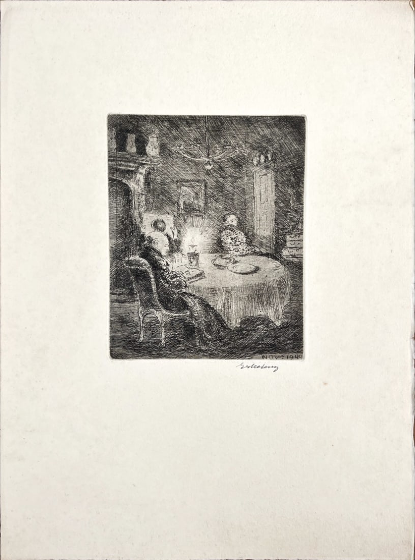 Anton Erkelens - Etching - Hand signed: Artist: Erkelens, Anton Title: Untitled Technique: Etching on Handmade paper size: 35 x 26 cm. (13,8 x 10,25 inch) Framed: Not framed More Information Anton ERKELENS (Alphen aan den Rijn 1885 -