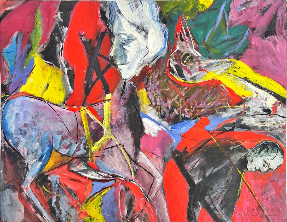 Mihai Chiuaru - Oil Painting on paper - Hand signed: Artist: Chiuaru, Mihai Title: Grotesca Technique: Oil painting on Handmade paper size: 60,5 x 78 cm. (23,8 x 30,7 inch) Framed: Not framed More Information Mihai Chiuar