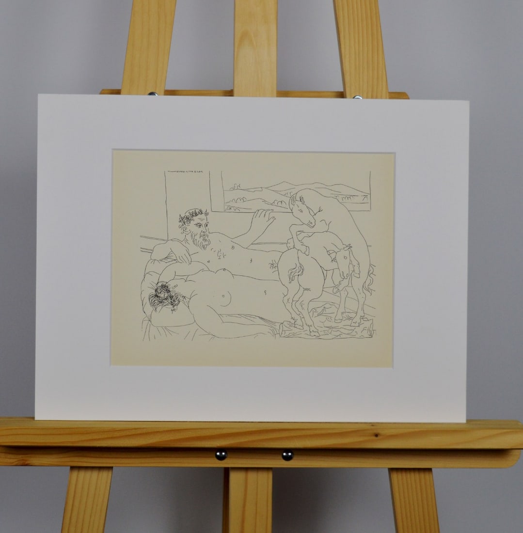 Pablo Picasso, after - Etching: Artist: Picasso, Pablo, after Title: Sculptor and Model by a Window Technique: Etching on Handmade paper size: 25 x 35 cm. (9,85 x 13,8 inch) Framed: 30 x 40 cm. (11,8 x 15,75 inch) More Information