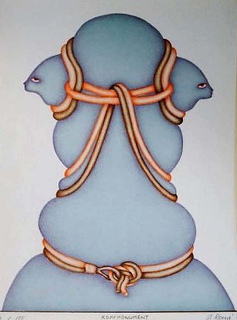 Remé. Jorge - Lithograph: Artist: Remé, Jorg Title: Kopfmonument Technique: Lithograph on Arches paper size: 55 x 40 cm. (21,65 x 15,75 inch) Framed: Not framed More Information Edition: 17/175. Handsigned titled and dated