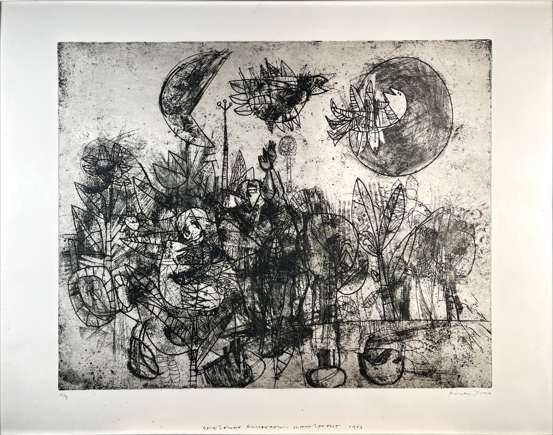 Bouke Ylstra - Etching - hand signed: Artist: Ylstra, Bouke Title: Schoolprent Technique: Etching on Handmade paper size: 60 x 80 cm. (23,6 x 31,5 inch) Framed: 61 x 81 cm. (24 x 31,9 inch) More Information Bouke YLSTRA (Den Haag