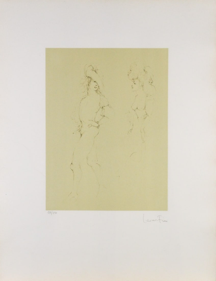 Fini, Leonor - Etching.: Artist: Fini, Leonor Title: Croqius Technique: Etching on Handmade paper size: 66 x 50 cm. (26 x 19,7 inch) Framed: Not framed More Information Hand-Signed and numbered by the Artist. About the