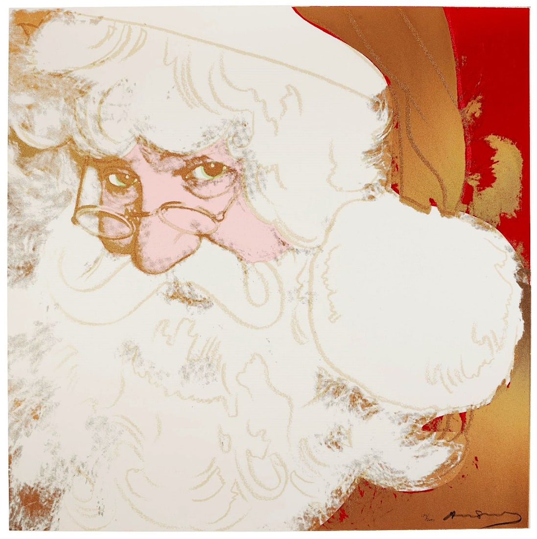Andy Warhol - Myths - Santa Claus - Screenprint with Diamond Dust: Artist: Warhol, Andy Title: Myths - Santa Claus Technique: Screenprint on Lenox museum board size: 96,5 x 96,5 cm. (38 x 38 inch) More Information Andy Warhol - Andy Warhol - San