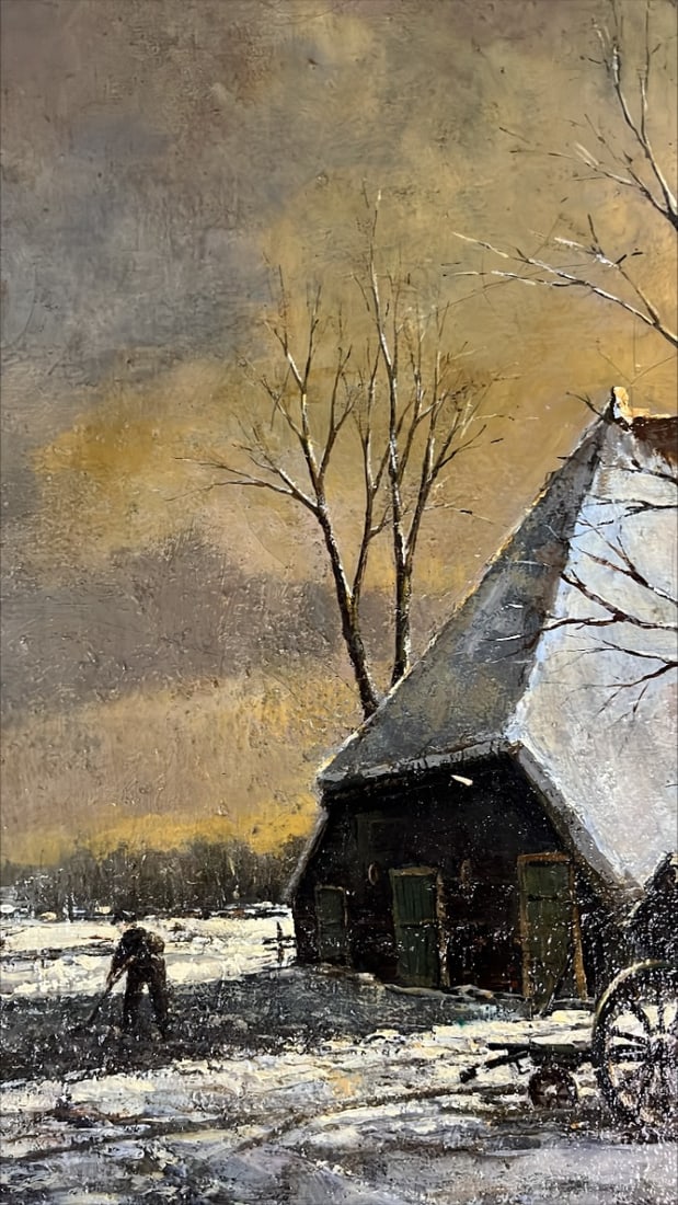 T.L. de Bruin - Oil painting - Hand signed: Artist: Bruin, T.L. de Title: Boerenerf in de winter te Wezep Technique: Oil painting on Canvas size: 70 x 100 cm. (27,55 x 39,35 inch) Framed: Not framed More Information T.L. de Bruin, Dutch