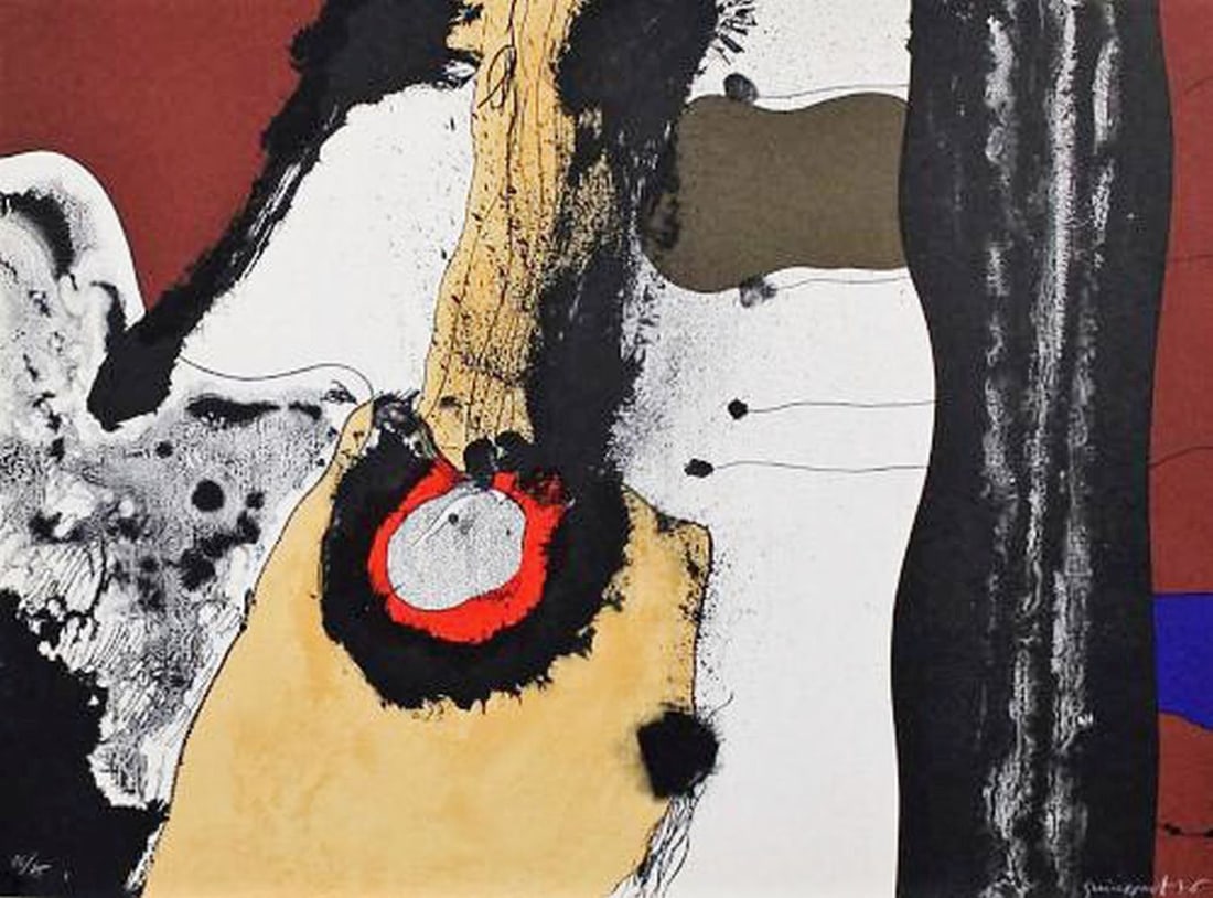 Guinovart, Josep - Lithograph - Handsigned: Artist: Guinovart, Josep Title: Composition Technique: Lithograph on Arches paper size: 56 x 76 cm. (22,05 x 29,9 inch) Framed: Not framed More Information Edition: 29/