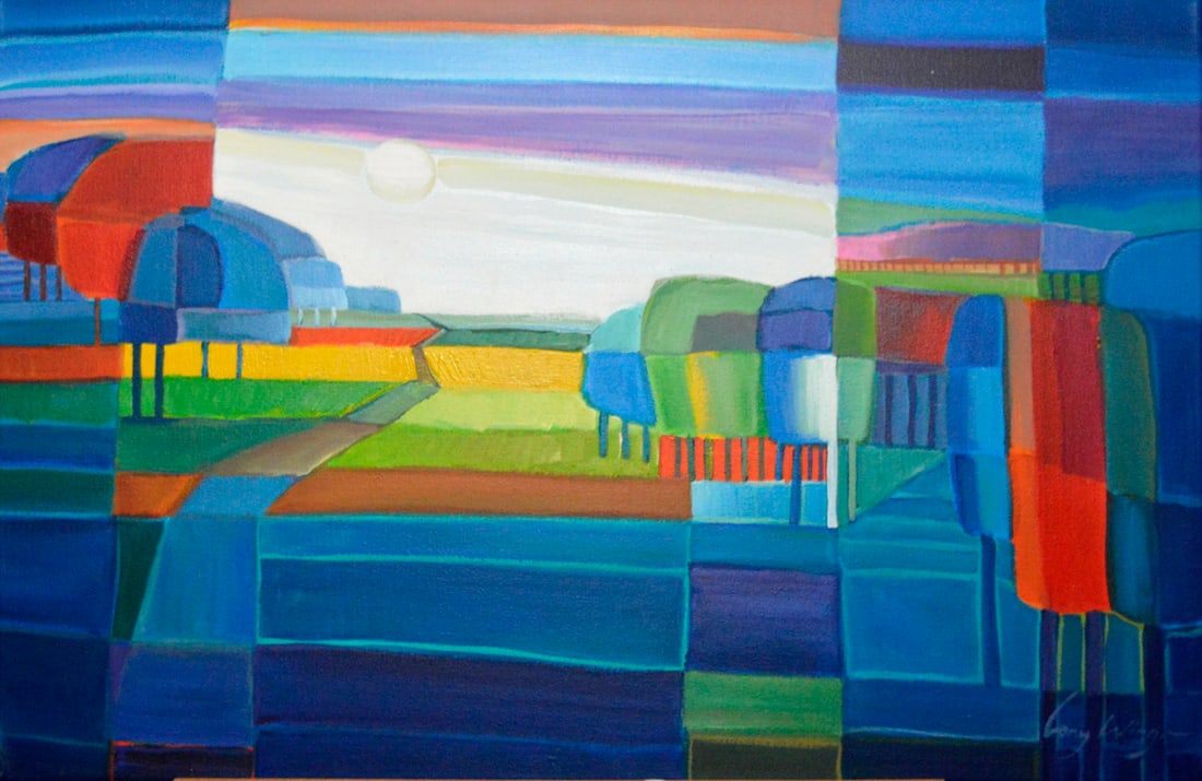 Wing, Lony - Acryl Painting - Handsigned: Artist: Wing, Lony Title: The Pattern of Lands Technique: Acrylic painting on Canvas size: 60 x 90 cm. (23,6 x 35,45 inch) More Information Hand signature by the Artist. Comes wi