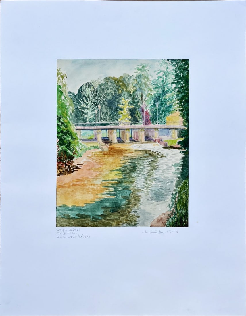 German Artist - Watercolor - Hand-signed: Artist: Unknown / Unreadable Artist Title: Wolfenbüttel Technique: Watercolor on Handmade paper size: 30 x 24 cm. (11,8 x 9,45 inch) Framed: 55 x 43,5 cm. (21,65 x 17,15 inch) More Information