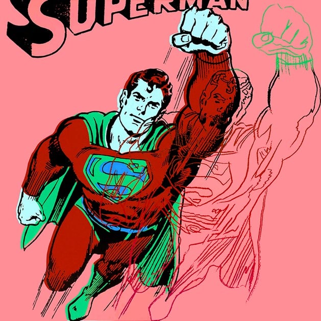 Andy Warhol - Superman - Screenprint with Diamond Dust: Artist: Warhol, Andy Title: Superman Technique: Screenprint on Lenox museum board size: 96,5 x 96,5 cm. (38 x 38 inch) Framed: Not framed More Information Andy Warhol - Superman. Unique screenprint