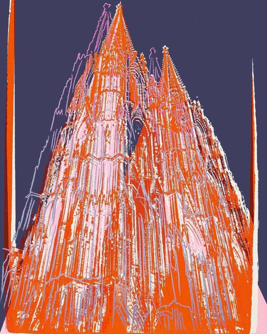 Andy Warhol - Cologne Cathedral (orange) - Screenprint with Diamond Dust: Artist: Warhol, Andy Title: Cologne Cathedral (orange) Technique: Lithograph on Lenox museum board size: 100 x 80 cm. (39,35 x 31,5 inch) Framed: Not framed More Information</