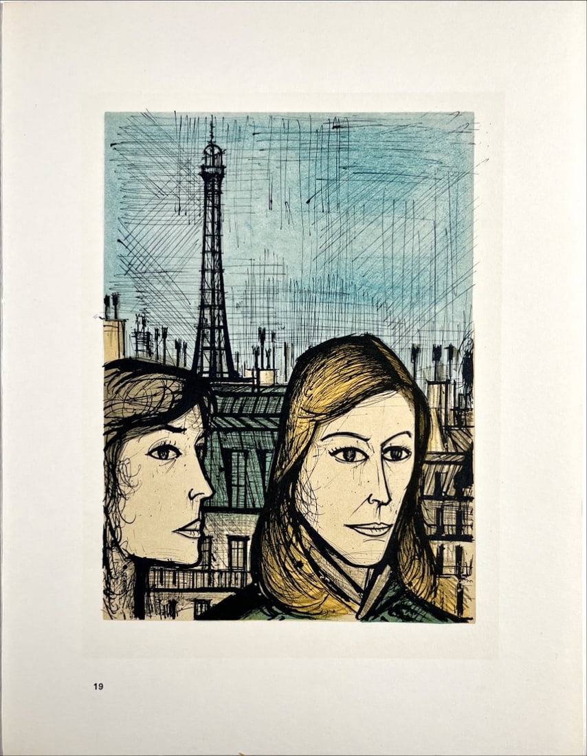 Buffet, Bernard - Lithograph: Artist: Buffet, Bernard Title: Parisians Technique: Lithograph on Vellum acropole size: 31 x 24 cm. (12,2 x 9,45 inch) Framed: Not framed More Information Bernard Buffe