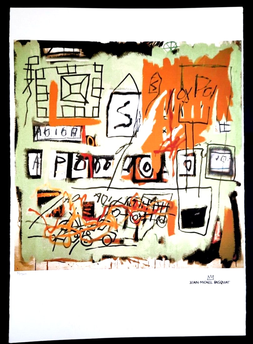 Basquiat, Jean-Michel - Lithograph - Signed: Artist: Basquiat, Jean-Michel Title: Untitled Technique: Lithograph on Handmade paper size: 70 x 50 cm. (27,55 x 19,7 inch) Framed: Not framed More Information Jean-Michel, Basquiat, after.