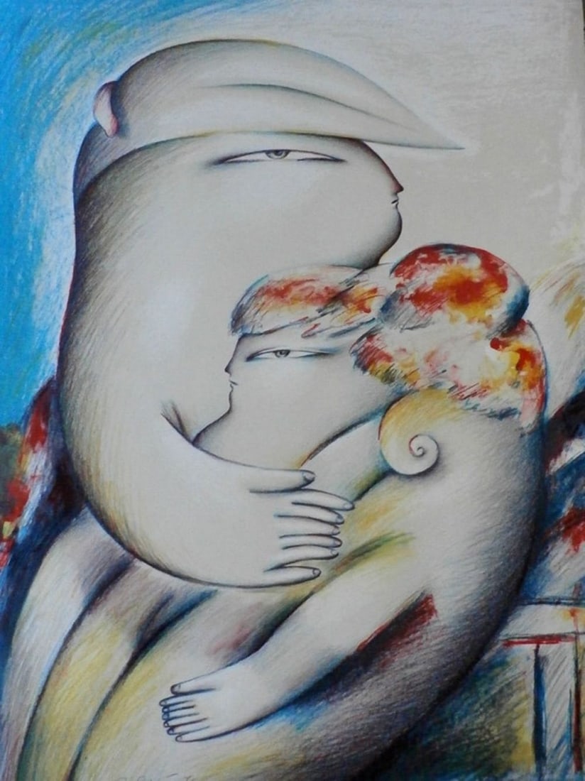 Remé. Jorge - Lithograph: Artist: Remé, Jorg Title: Vrouw met 2 kinderen Technique: Lithograph on Arches paper size: 68 x 52 cm. (26,75 x 20,45 inch) Framed: Not framed More Information Edition: Artist Proof Handsigned