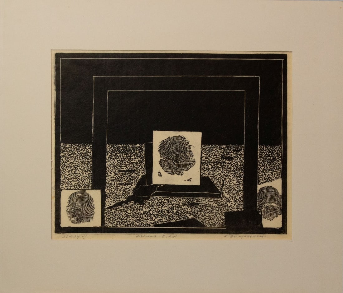 Gieryszewski, Ryszard - Silkscreen/Embossing - Handsigned: Artist: Gieryszewski, Ryszard Title: Slady III Technique: Silkscreen on Bütten, Handmade paper size: 26 x 28 cm. (10,25 x 11 inch) Framed: Not framed More Information H