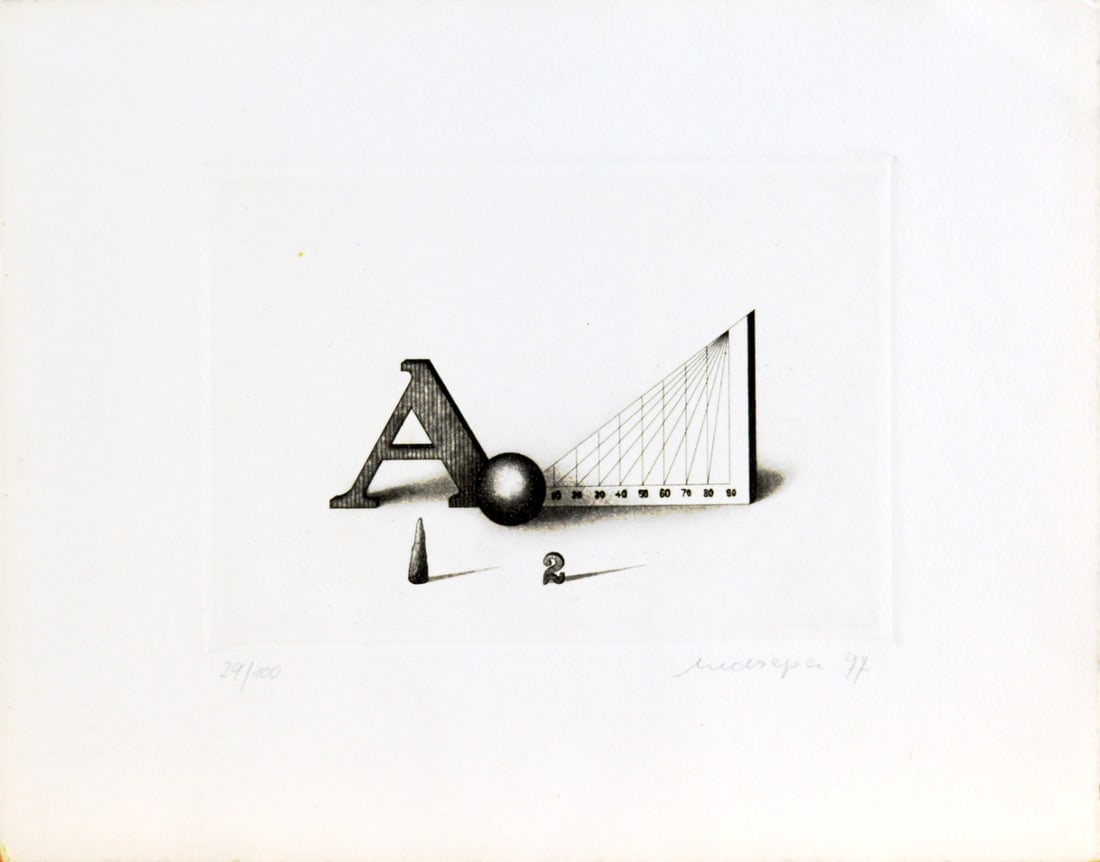 Friedrich Meckseper- Etching - Handsigned: Artist: Meckseper, Friedrich Title: Untitled Technique: Etching on Handmade paper size: 19 x 25 cm. (7,5 x 9,85 inch) Framed: Not framed More Information Friedrich Meckseper 1936-2019 Exactly,