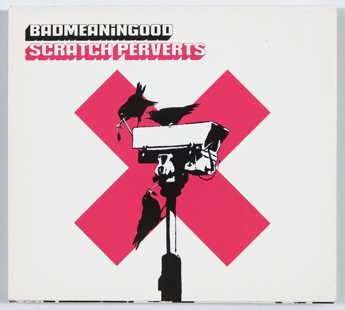 Banksy: Artist: Banksy Title: Badmeaninggood Technique: Mixed techniques on CD size: 12,4 x 14,2 cm. (4,9 x 5,6 inch) Framed: Not framed More Information Badmeaninggood, vol. 4