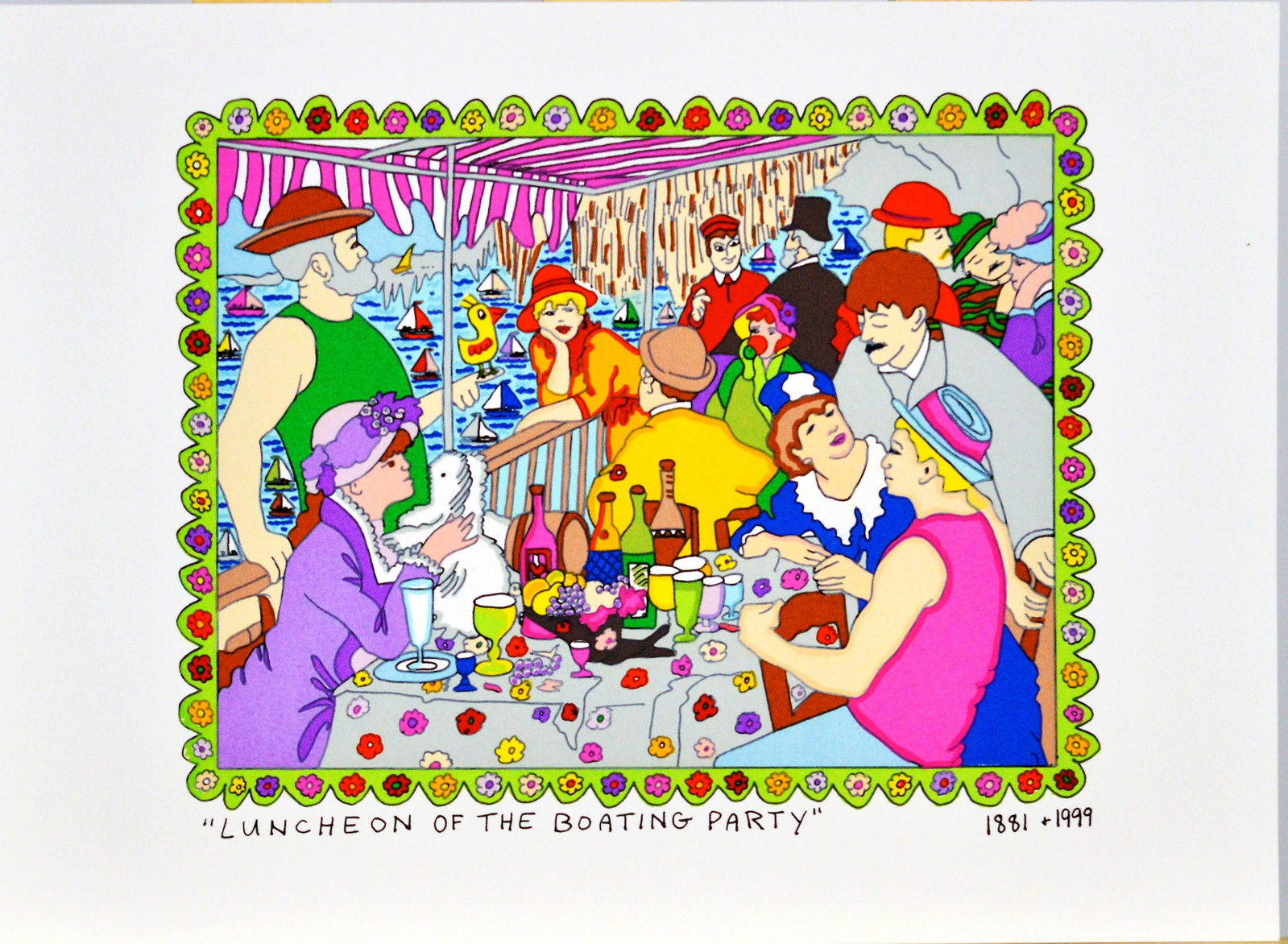Rizzi, James - Silkscreen.: Artist: Rizzi, James Title: Lunch on the Boating Party Technique: Silkscreen on BFK Rives paper size: 27 x 37 cm. (10,65 x 14,55 inch) Framed: Not framed More Information Provenance: John Szoke