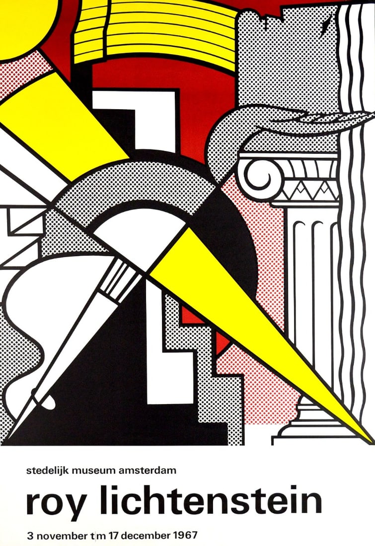 Roy Lichtenstein - Lithograph: Artist: Lichtenstein, Roy Title: Stedelijk Museum Amsterdam, 1967 Technique: Lithograph on Smooth paper size: 94 x 64 cm. (37 x 25,2 inch) Framed: 100 x 70 cm. (39,35 x 27,55 inch) More Information