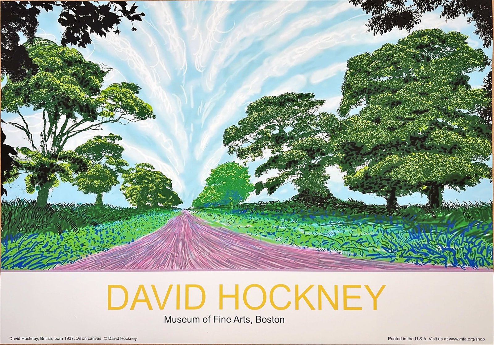 David Hockney - Poster Exhibition Museum of Fine Arts Boston - 1998: Artist: Hockney, David Title: Poster Exhibition Museum of Fine Arts Boston Technique: Exhibition Poster on Fine art paper size: 69,6 x 99,6 cm. (27,4 x 39,2 inch) Framed: Not framed More Information