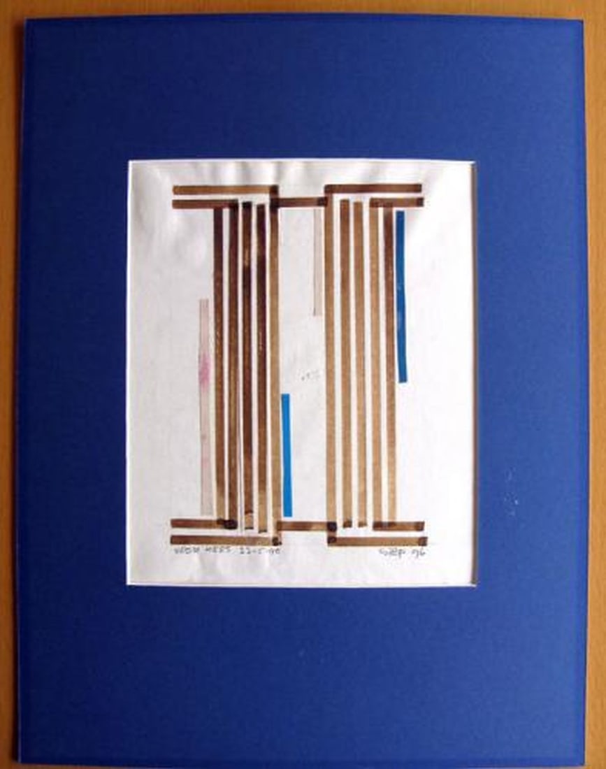 Berg, Siep van den - Color marker Drawing - Handsigned: Artist: Berg, Siep van den Title: Drawing with correction strips Technique: Color marker Drawing on Paper size: 50 x 40 cm. (19,7 x 15,75 inch) Framed: Not framed More Information